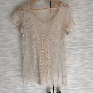 Sheer lace Sundance top